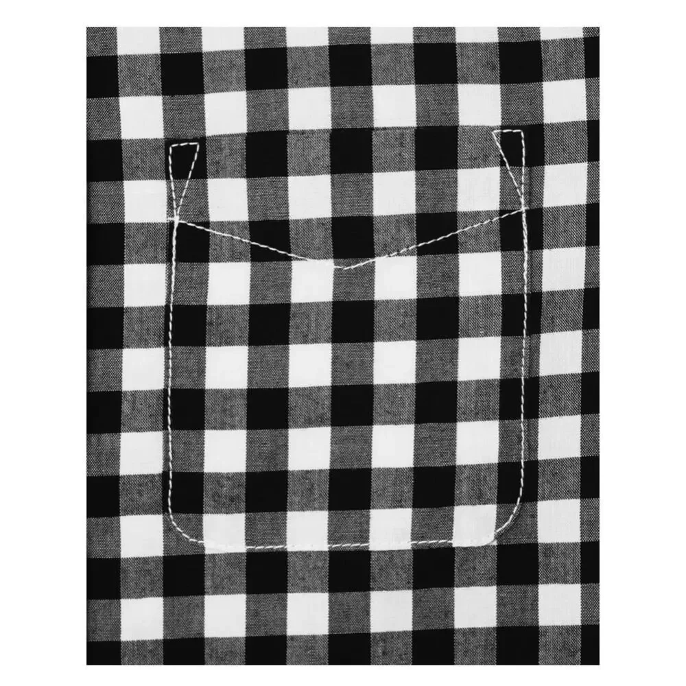 Children’s Place Boys Long Sleeve Gingham Button Down Black/White Size S NWT